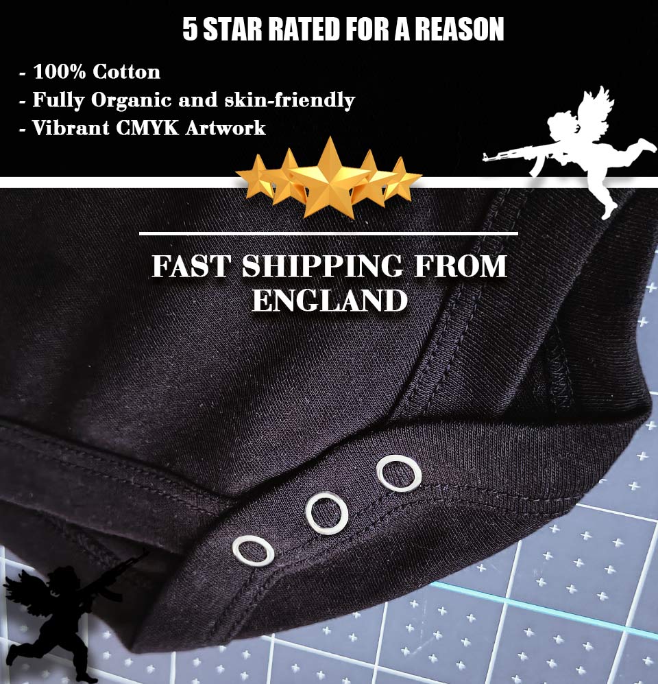 a black shirt with five gold stars on it