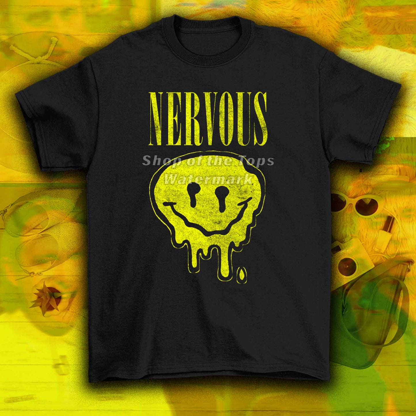 Nervous funny smiley t-shirt