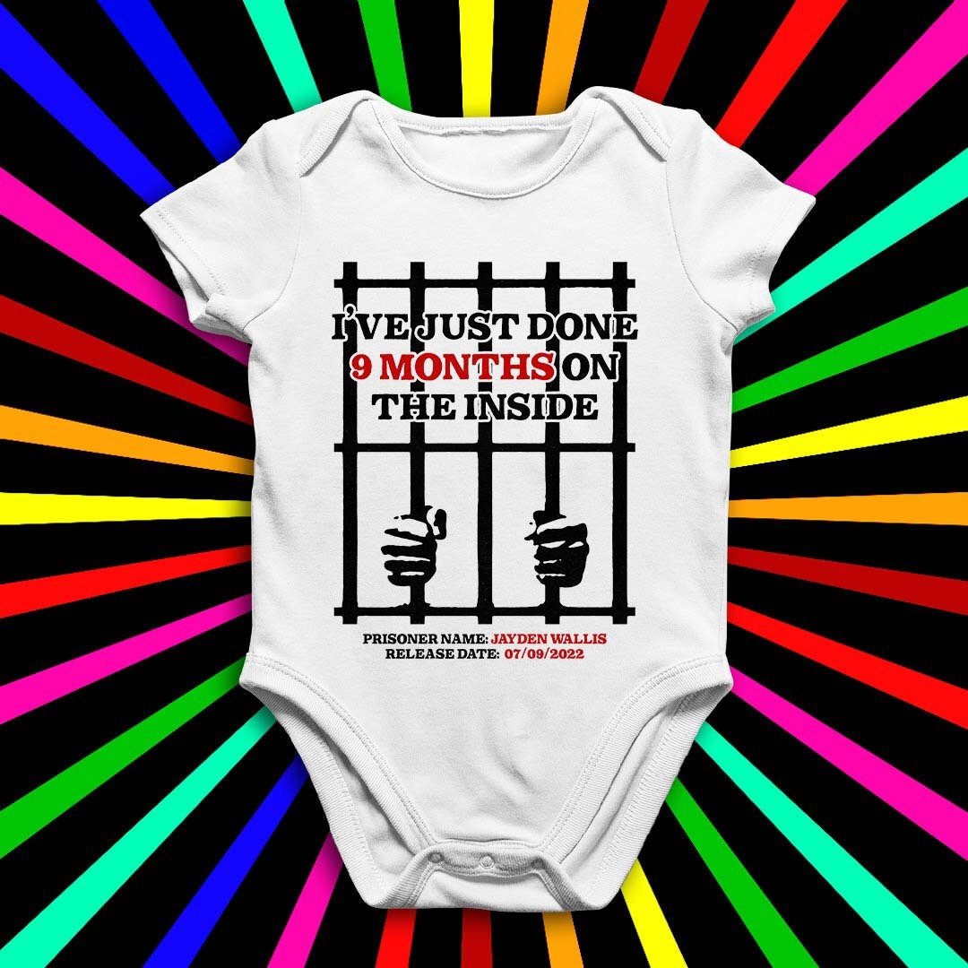 Funny Personalized Babygrow - Done 9 Months Inside